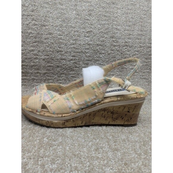 Relativity Womens Fabric Sandals Adjustable Strap Patchwork Size 10M Wedge Heel - Picture 8 of 13